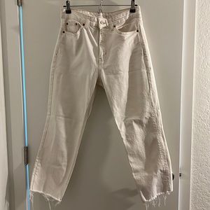 White TopShop Straight Leg Jeans